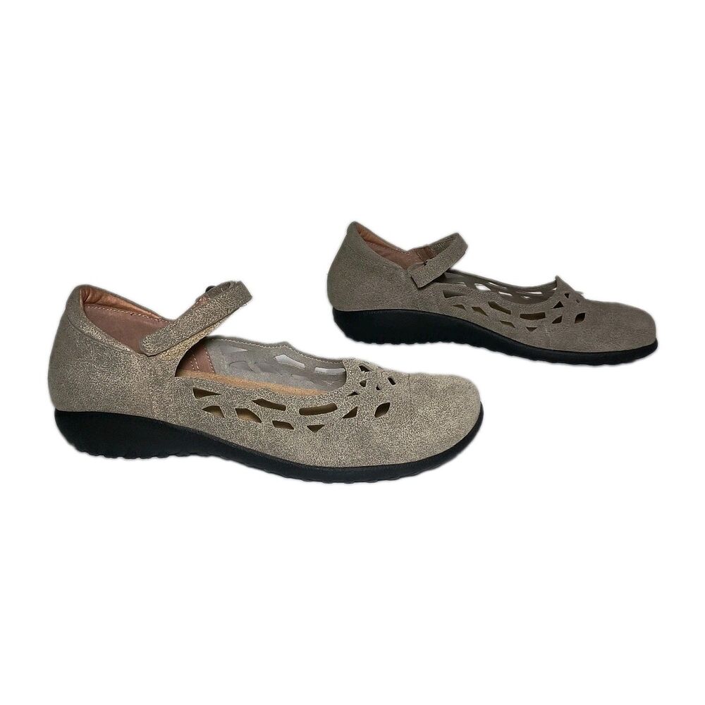 Naot Speckled Beige Leather Agathis Mary Jane Flat Shoes Sz EU 39 US 8-8.5